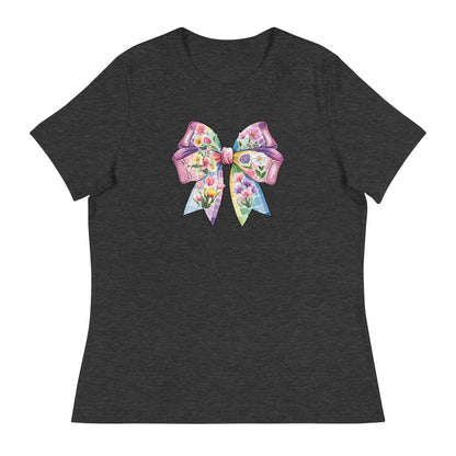 Pink Flower Springtime Bow Women's Relaxed T-Shirt