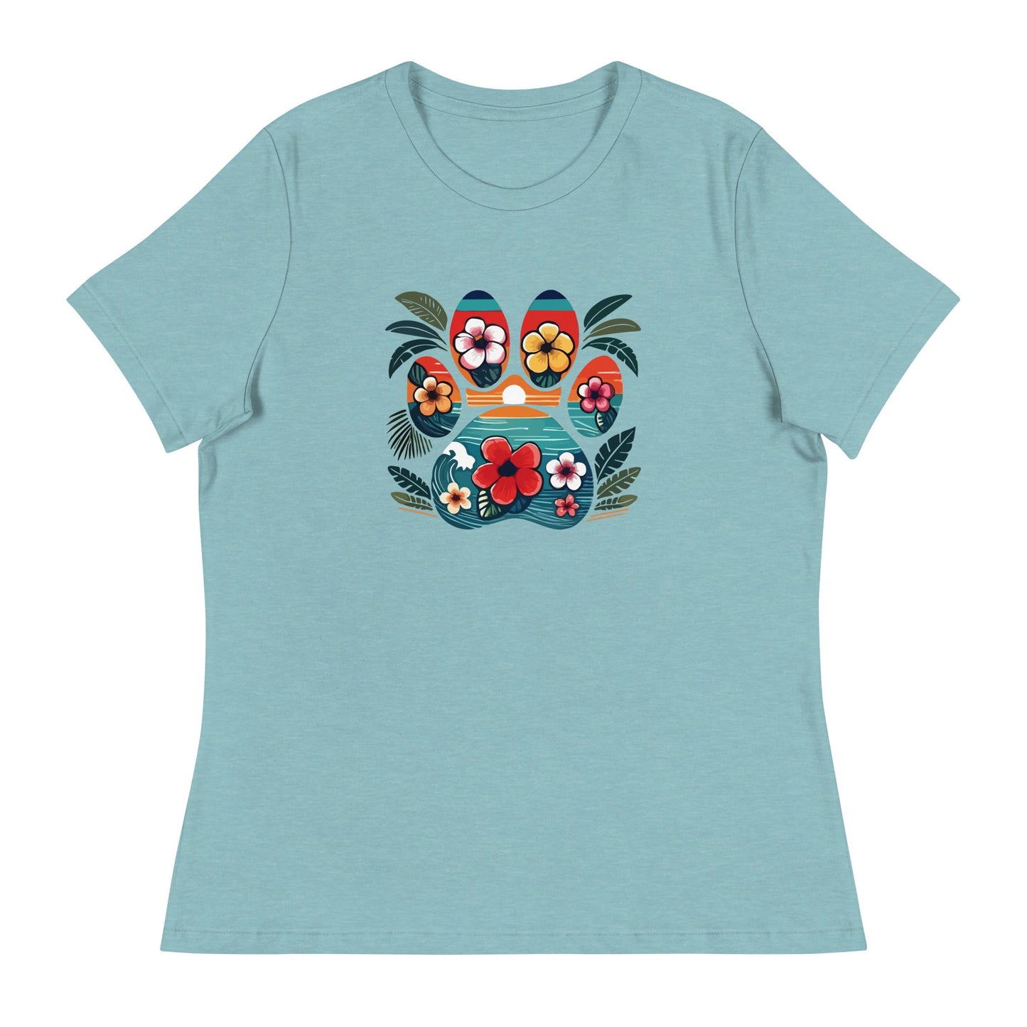 Tropical Paw Print Women's Relaxed T-Shirt