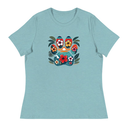 Tropical Paw Print Women's Relaxed T-Shirt