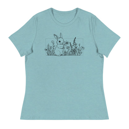Beautiful Bunny Line Art Women's Relaxed T-Shirt