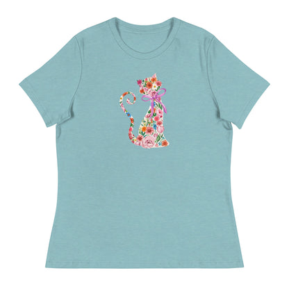 Springtime Flower Cat Women's Relaxed T-Shirt