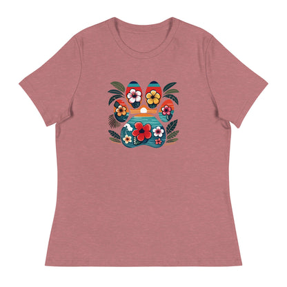Tropical Paw Print Women's Relaxed T-Shirt