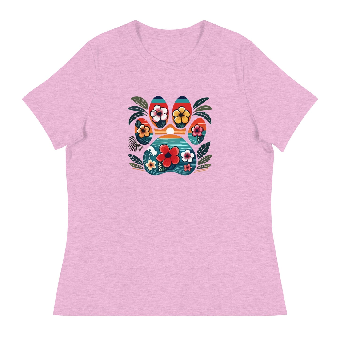 Tropical Paw Print Women's Relaxed T-Shirt