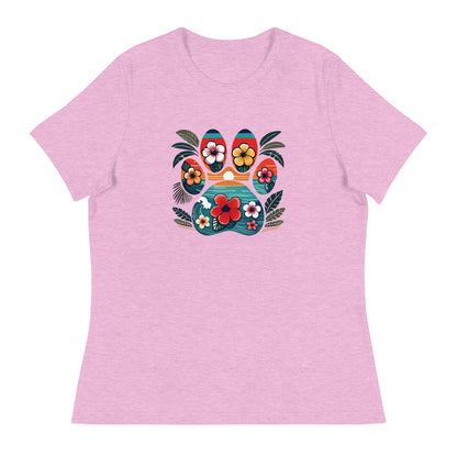 Tropical Paw Print Women's Relaxed T-Shirt