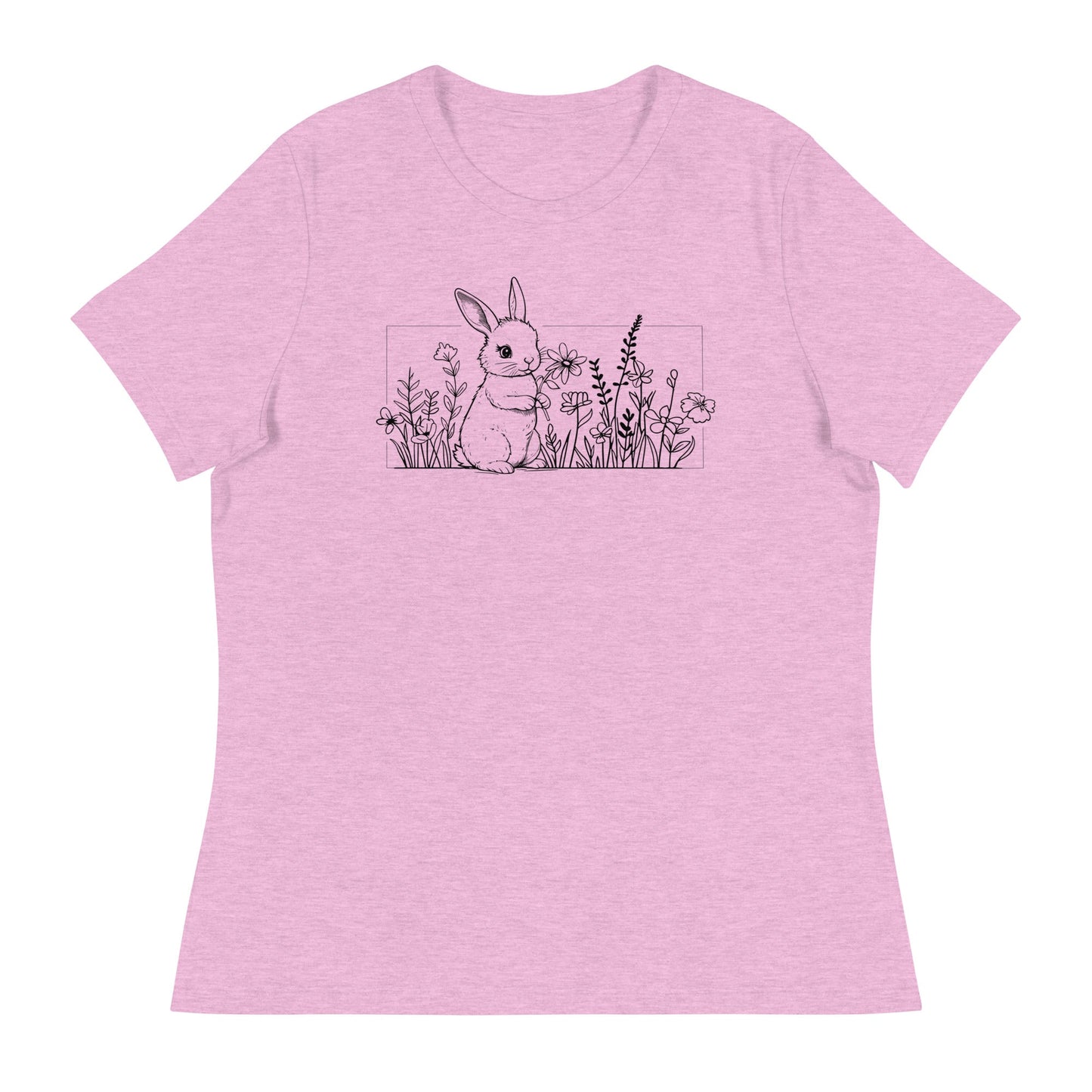 Beautiful Bunny Line Art Women's Relaxed T-Shirt