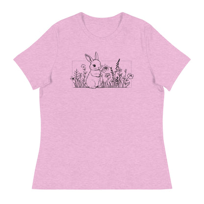Beautiful Bunny Line Art Women's Relaxed T-Shirt