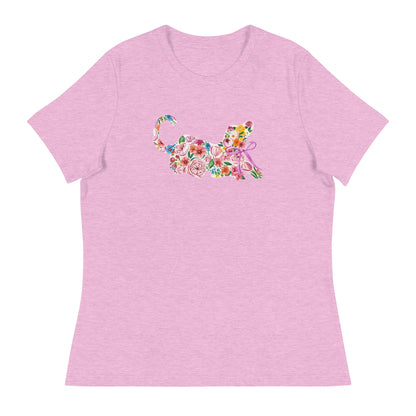 Springtime Flower Dog Women's Relaxed T-Shirt