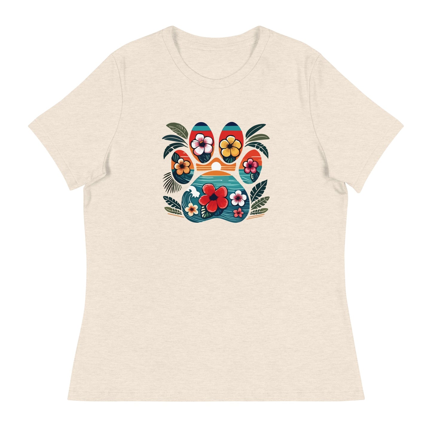 Tropical Paw Print Women's Relaxed T-Shirt