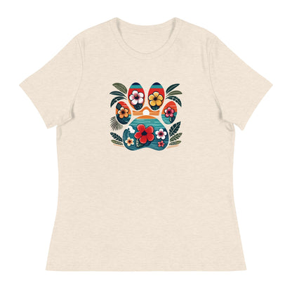 Tropical Paw Print Women's Relaxed T-Shirt