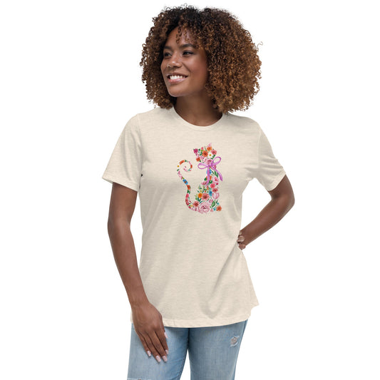 Springtime Flower Cat Women's Relaxed T-Shirt