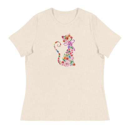 Springtime Flower Cat Women's Relaxed T-Shirt