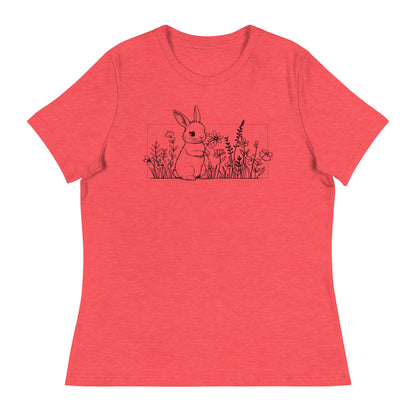 Beautiful Bunny Line Art Women's Relaxed T-Shirt