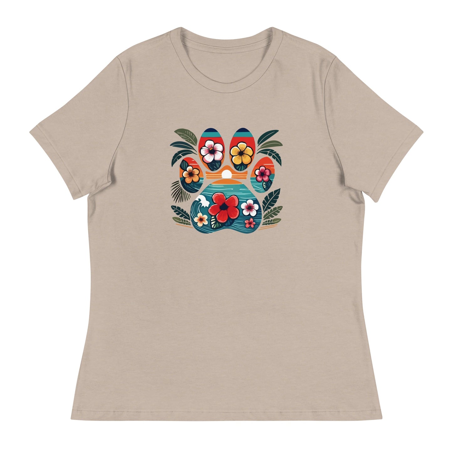 Tropical Paw Print Women's Relaxed T-Shirt