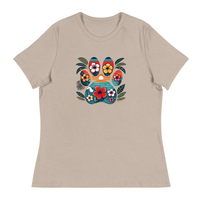 Tropical Paw Print Women's Relaxed T-Shirt