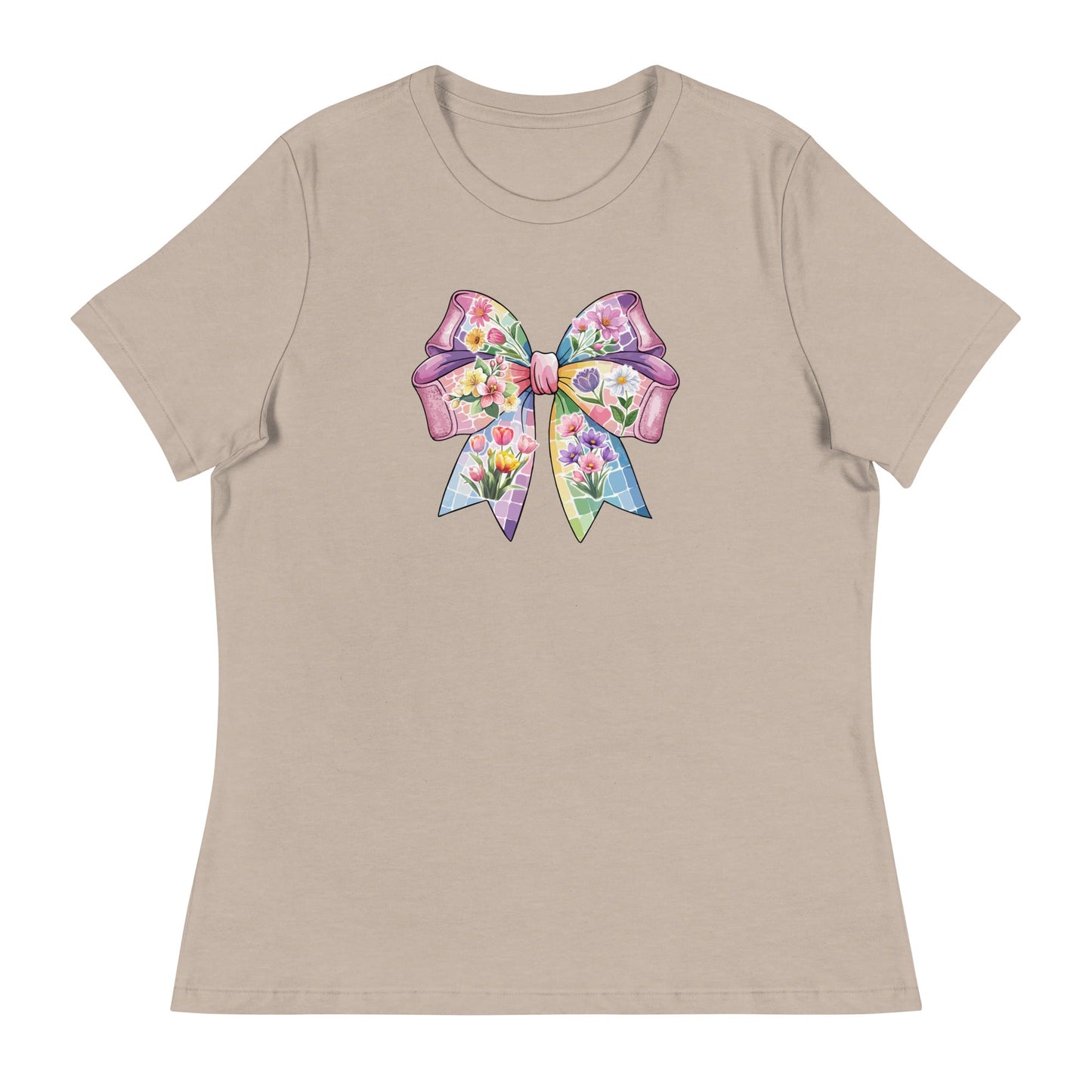 Pink Flower Springtime Bow Women's Relaxed T-Shirt