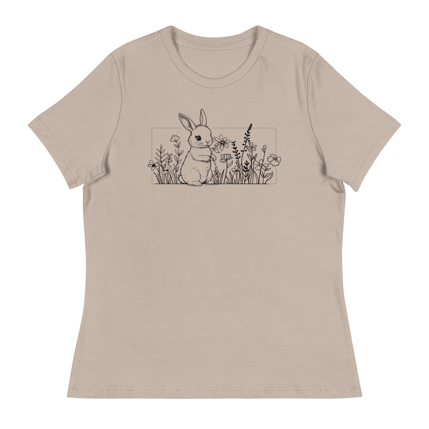 Beautiful Bunny Line Art Women's Relaxed T-Shirt