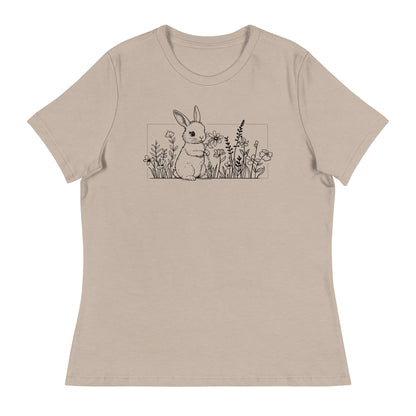Beautiful Bunny Line Art Women's Relaxed T-Shirt