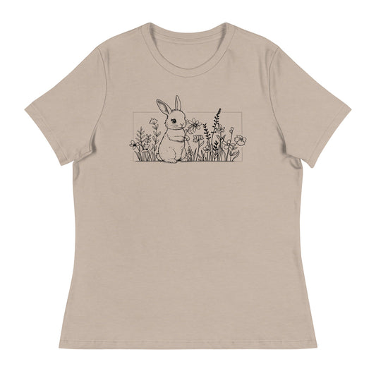 Beautiful Bunny Line Art Women's Relaxed T-Shirt