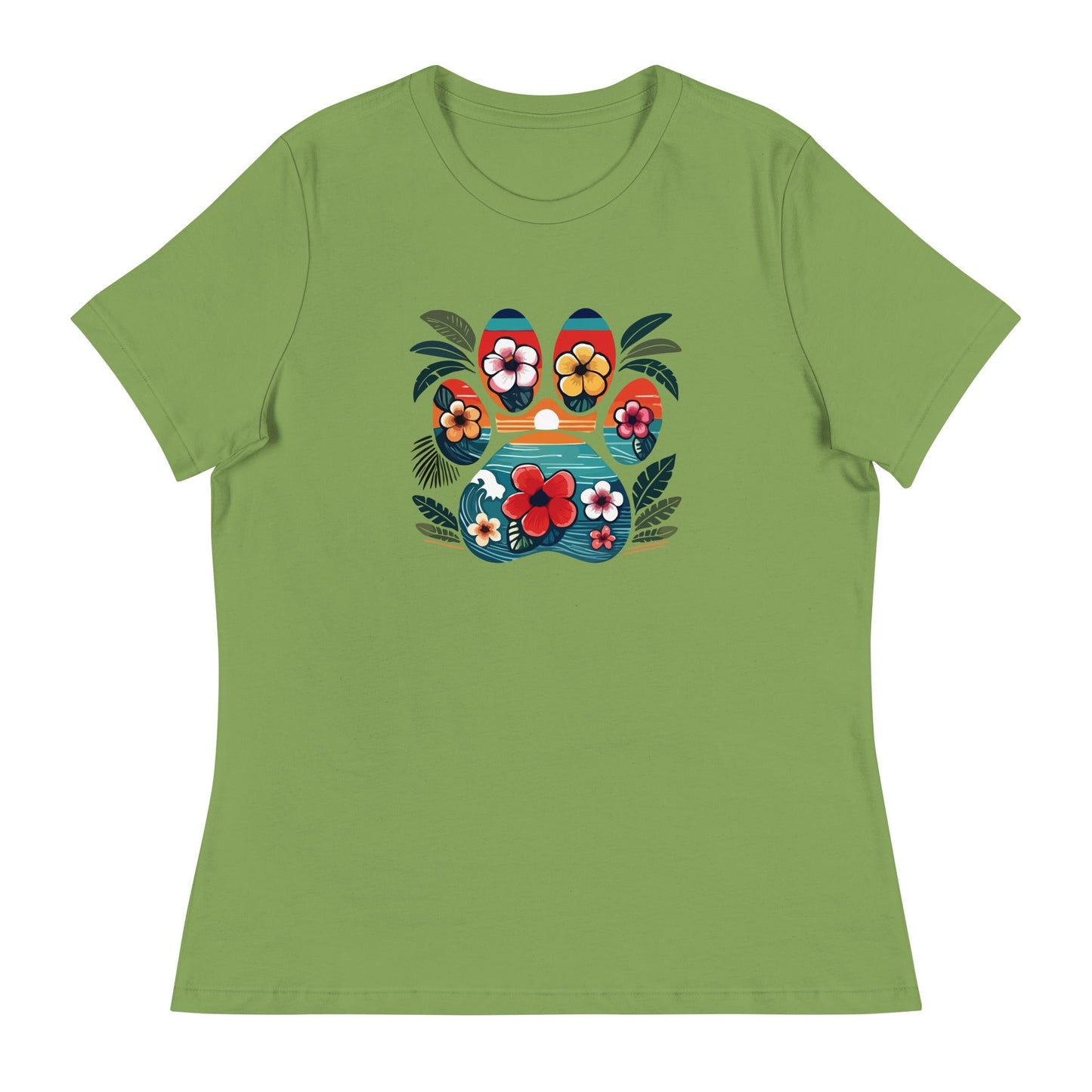 Tropical Paw Print Women's Relaxed T-Shirt