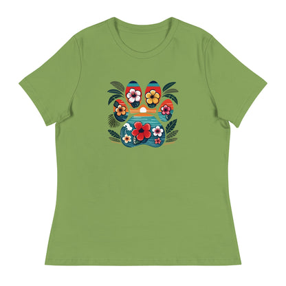 Tropical Paw Print Women's Relaxed T-Shirt
