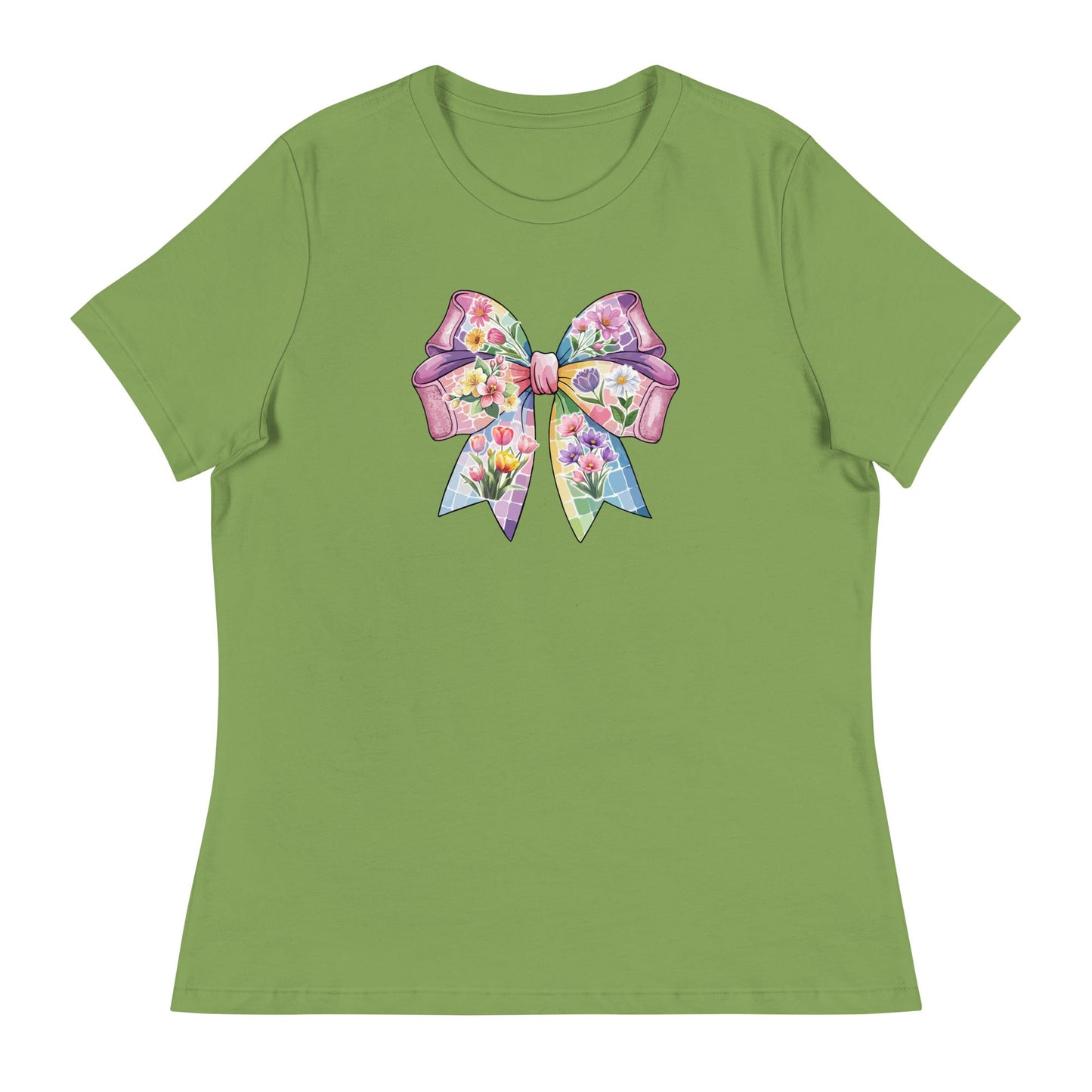 Pink Flower Springtime Bow Women's Relaxed T-Shirt