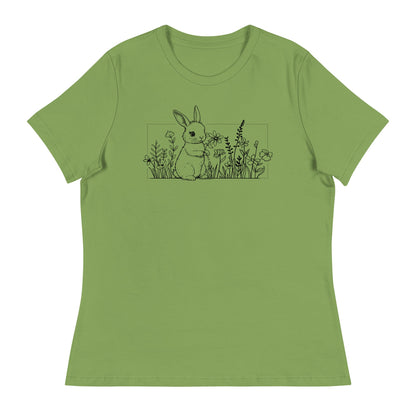Beautiful Bunny Line Art Women's Relaxed T-Shirt