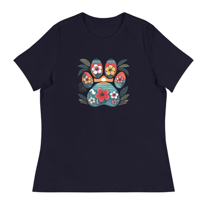 Tropical Paw Print Women's Relaxed T-Shirt