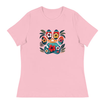 Tropical Paw Print Women's Relaxed T-Shirt