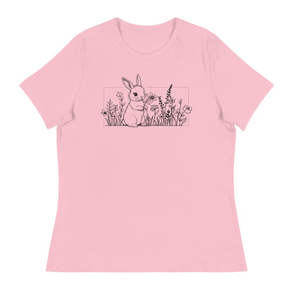 Beautiful Bunny Line Art Women's Relaxed T-Shirt