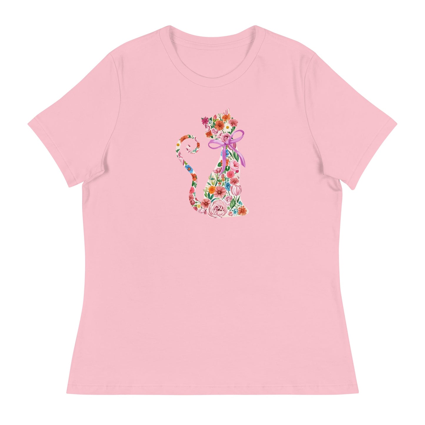 Springtime Flower Cat Women's Relaxed T-Shirt