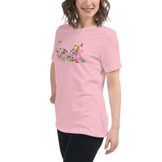 Springtime Flower Dog Women's Relaxed T-Shirt